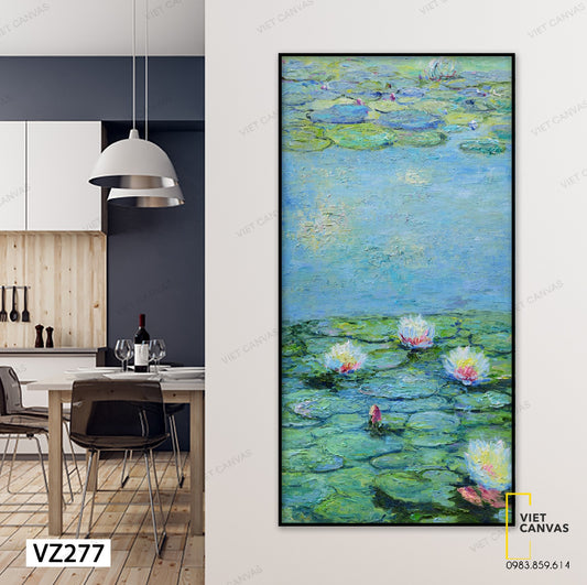 Tranh Đầm Sen Nước Xanh Thẳm - VZ277