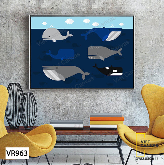 Tranh Đàn Cá Voi - VR963