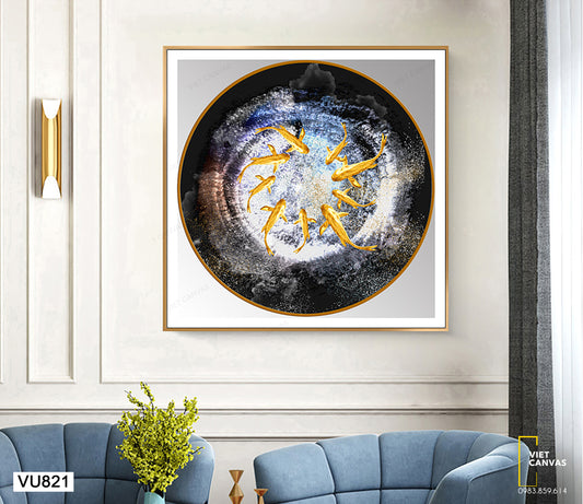 Tranh Đàn Cá Vàng Và Hình Tròn - VU821