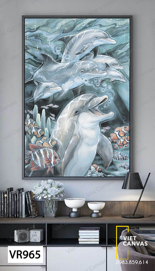 Tranh Đàn Cá Heo - VR965