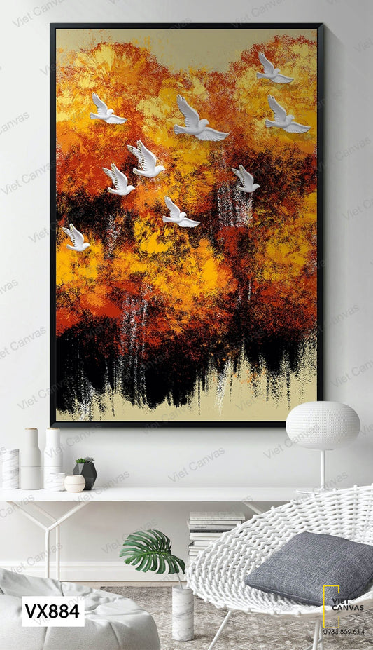 Tranh Đàn Chim Bay Về Rừng - VX883