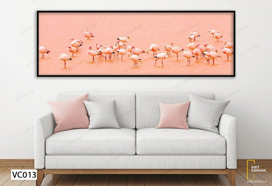 Tranh Đàn Hồng Hạc Bên Dòng Sông - VC013