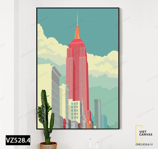 Tranh Tòa Nhà Cao Đồ Sộ - VZ528.4