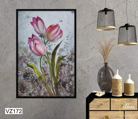 Tranh Đóa Hoa Sắc Hồng - VZ172