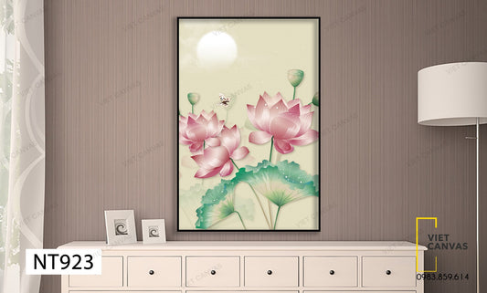 Tranh Đóa Sen Dưới Trăng - NT923