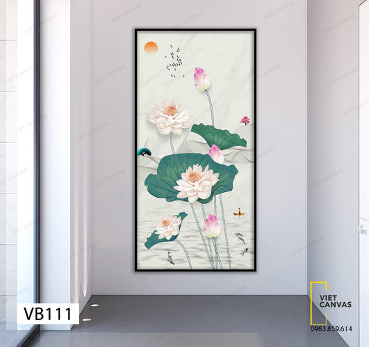 Tranh Đóa Sen Trong Hồ - VB111