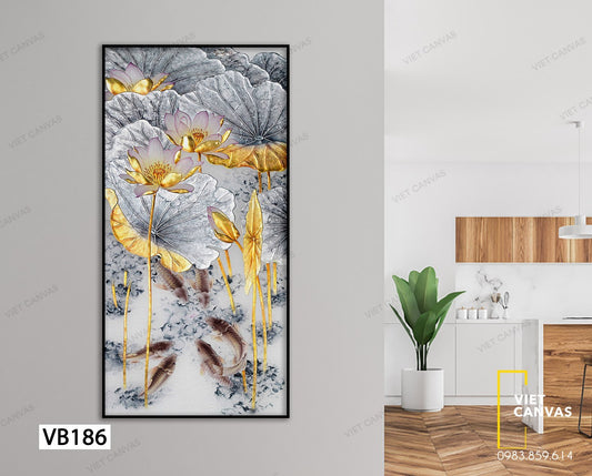 Tranh Đóa Sen Trong Hồ Cá - VB186