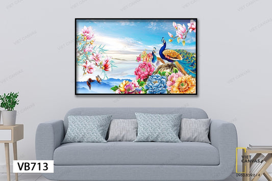 Tranh Đôi Công Ngao Du Sơn Thủy - VB713