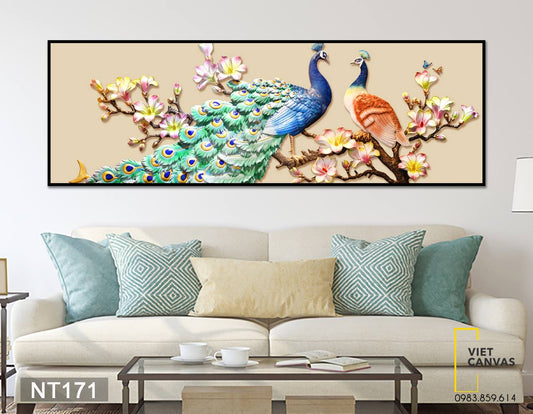 Tranh Đôi Mãn Đường Trên Cành Hoa - NT171