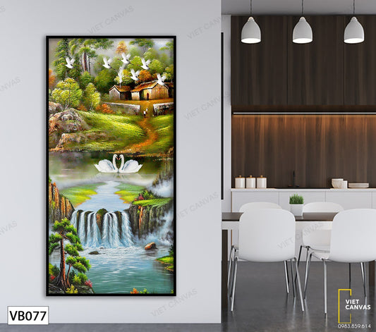 Tranh Đôi Thiên Nga Hạnh Phúc - VB077