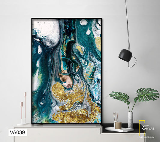 Tranh Trừu Tượng Xanh Trắng - VA039