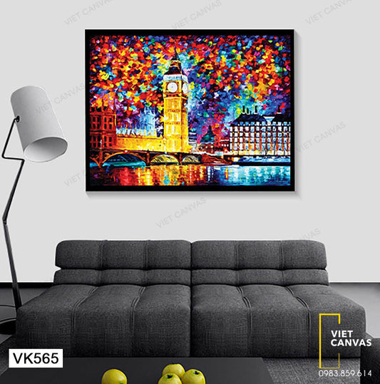 Tranh Đồng Hồ Big Ben Tỏa Sáng - VK565
