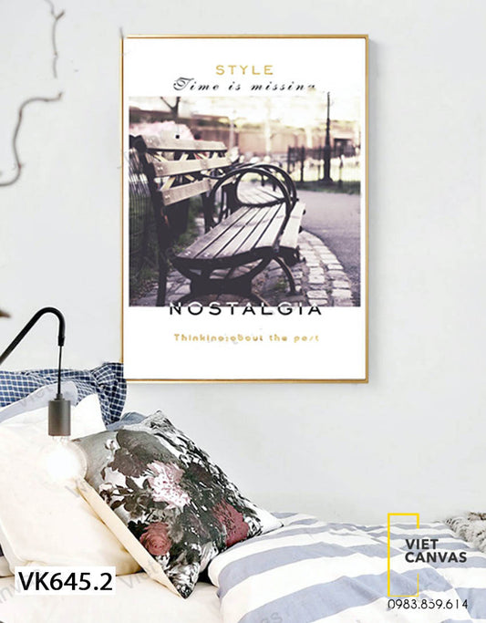 Tranh Ghế Gỗ Chiều Công Viên - VK645.2