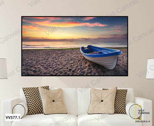 Tranh Ghe Trên Bãi Cát - VV577.1