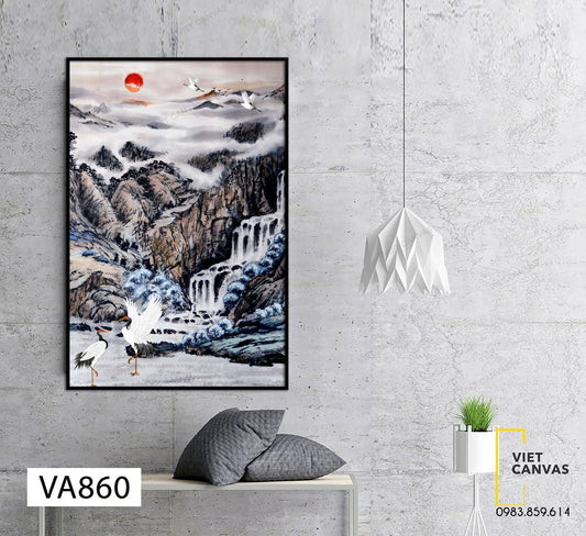 Tranh Hạc Trắng Trên Dãy Trường Sơn - VA860