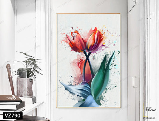 Tranh Hai Bông Hoa Ấn Tượng - VZ790