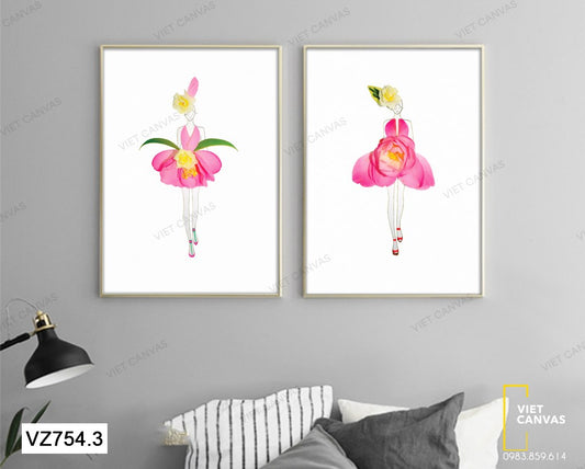 Bộ 2 Tranh Hai Qúy Cô Thời Trang - VZ754.3