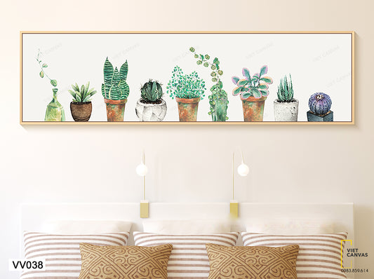 Tranh Các Chậu Xương Rồng Và Sen Đá - VV038