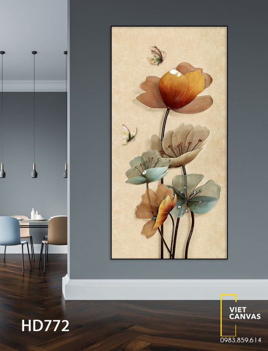 Tranh Hoa Và Bướm - HD772