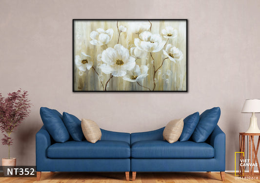 Tranh Hoa Cánh Tiên Sắc Trắng Nhẹ Nhàng - NT352