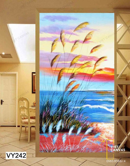 Tranh Hoa Cỏ May Ven Dòng Sông - VY242