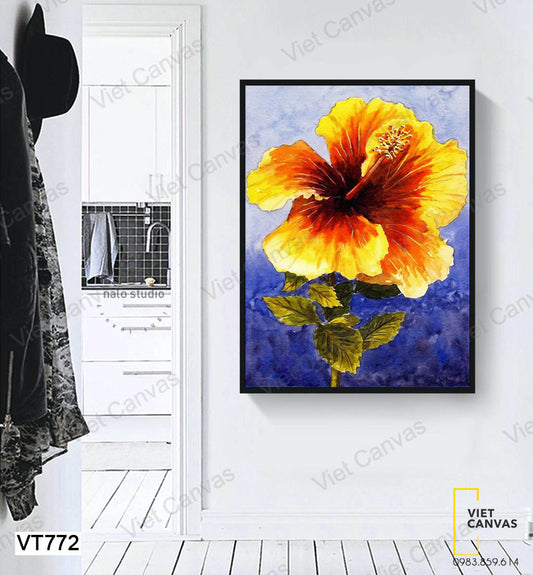 Tranh Hoa Dâm Bụt Vàng - VT772