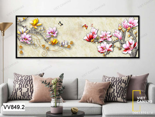 Tranh Hoa Gạo Và Bươm Bướm - VV849.2