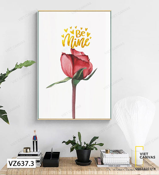Tranh Đoá Hồng Đỏ Ấn Tượng - VZ637.3