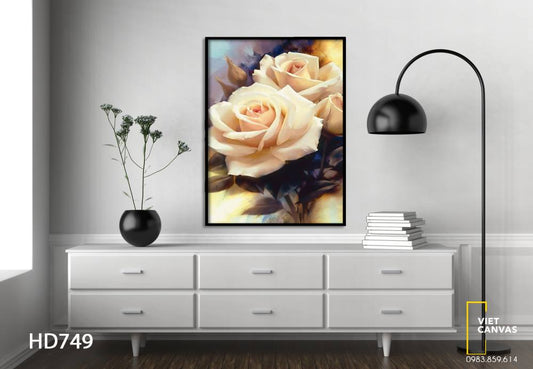 Tranh Hoa Hồng Đơn Sắc - HD749