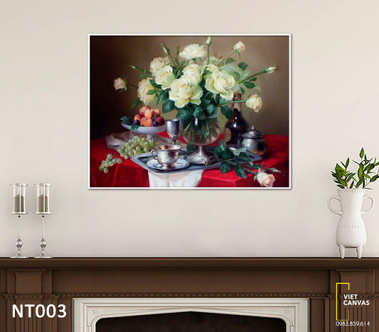 Tranh Hoa Hồng Và Bàn Tiệc - NT003