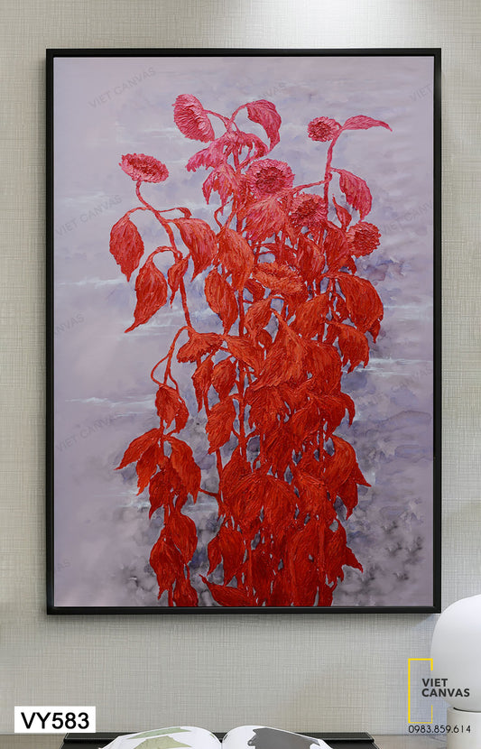 Tranh Hoa Lá Đỏ Rực Rỡ - VY583