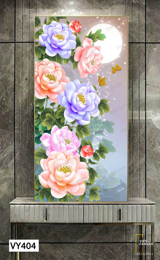 Tranh Hoa Hồng Trong Đêm Trăng - VY404