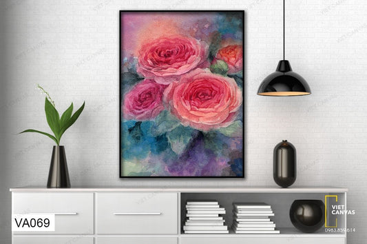 Tranh Hoa Mẫu Đơn Khoe Sắc - VA069