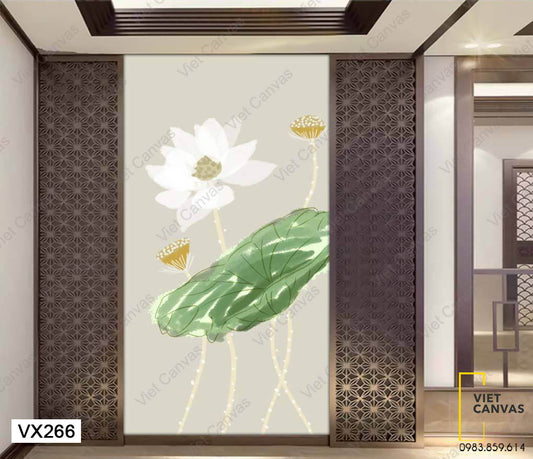 Tranh Hoa Sen Trắng Nhẹ Nhàng - VX266
