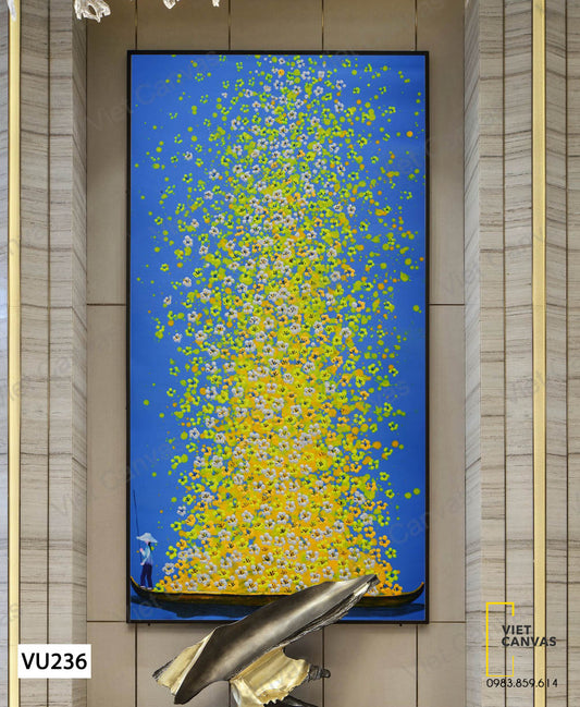 Tranh Chiếc Ghe Chở Đầy Hoa Vàng - VU236