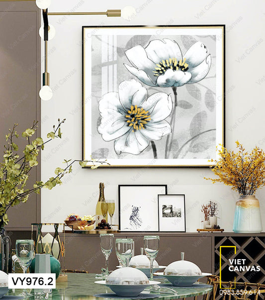 Tranh Hoa Trắng Đơn Giản - VY976.2