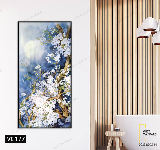 Tranh Hoa Trắng Nở Đêm Trăng - VC177