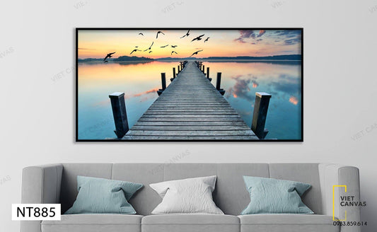 Tranh Hoàng Hôn Ở Bến Đò - NT885