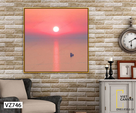 Tranh Hoàng Hôn Trên Biển - VZ746