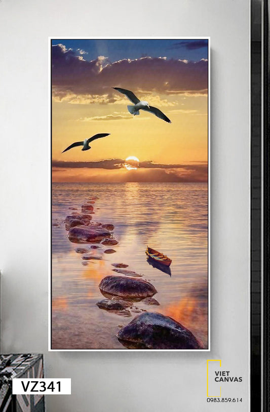 Tranh Hoàng Hôn Trên Biển - VZ341