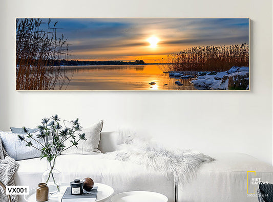 Tranh Hoàng Hôn Trên Sông - VX001