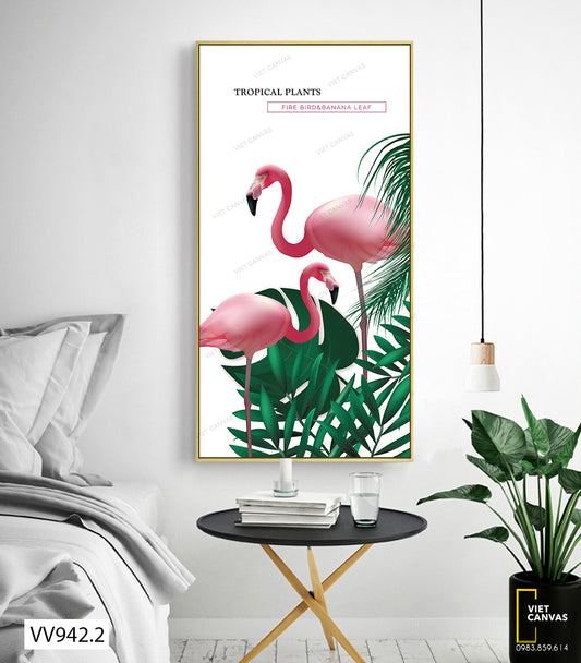 Tranh Hồng Hạc Và Lá Cây - VV942.2