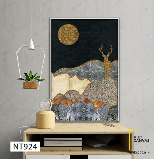 Tranh Hươu Đứng Dưới Trăng - NT924