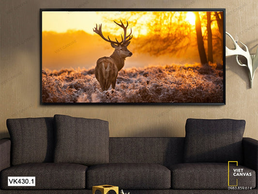 Tranh Hươu Dưới Ánh Hoàng Hôn - VK430.1