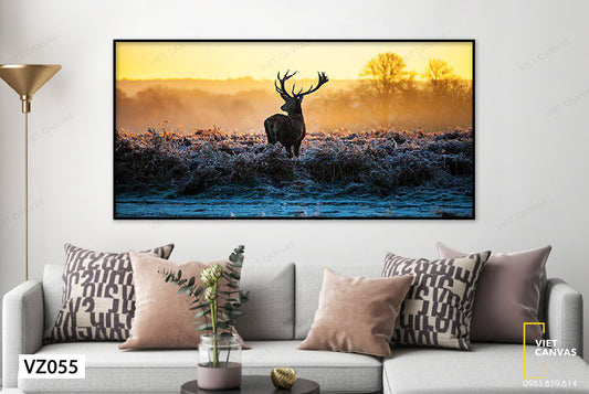 Tranh Hươu Giữa Cánh Đồng - VZ055