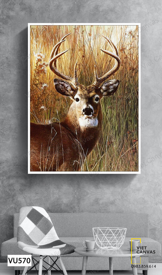 Tranh Hươu Trên Đồng Cỏ - VU570