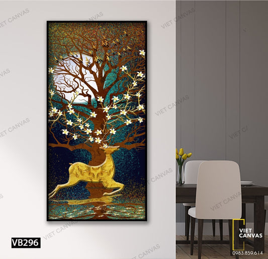 Tranh Hươu Tung Tăng Dưới Ánh Trăng - VB296