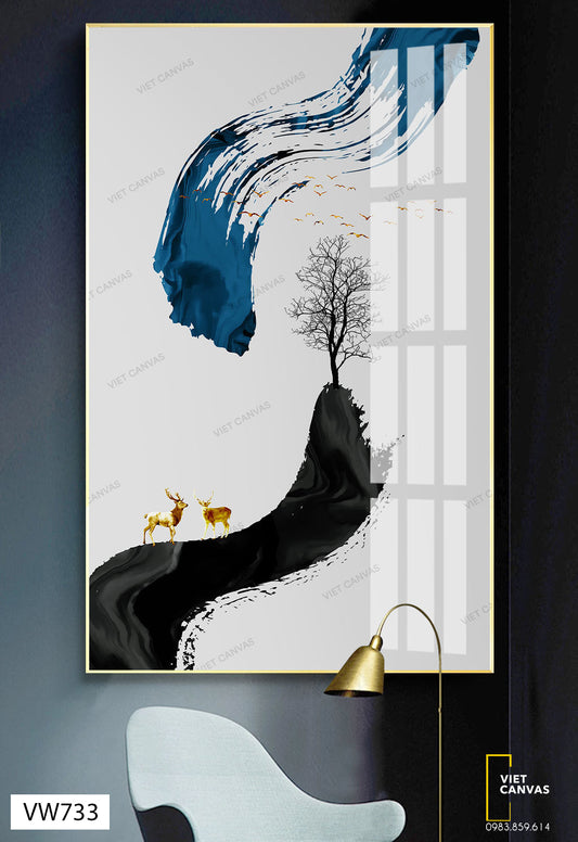 Tranh Hươu Và Cây - VW733