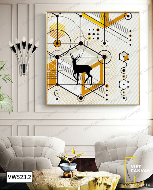 Tranh Hươu Và Hình Học - VW523.2