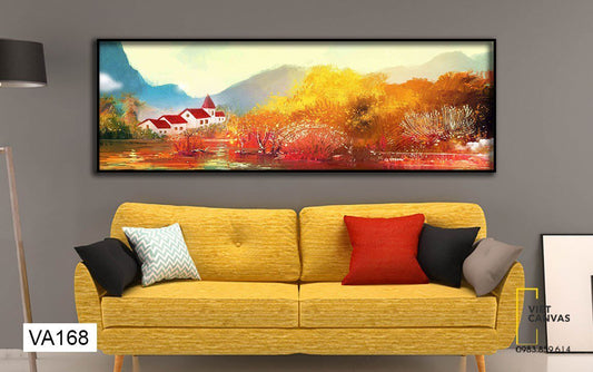 Tranh Khung Cảnh Mùa Thu Bên Ngôi Nhà - VA168